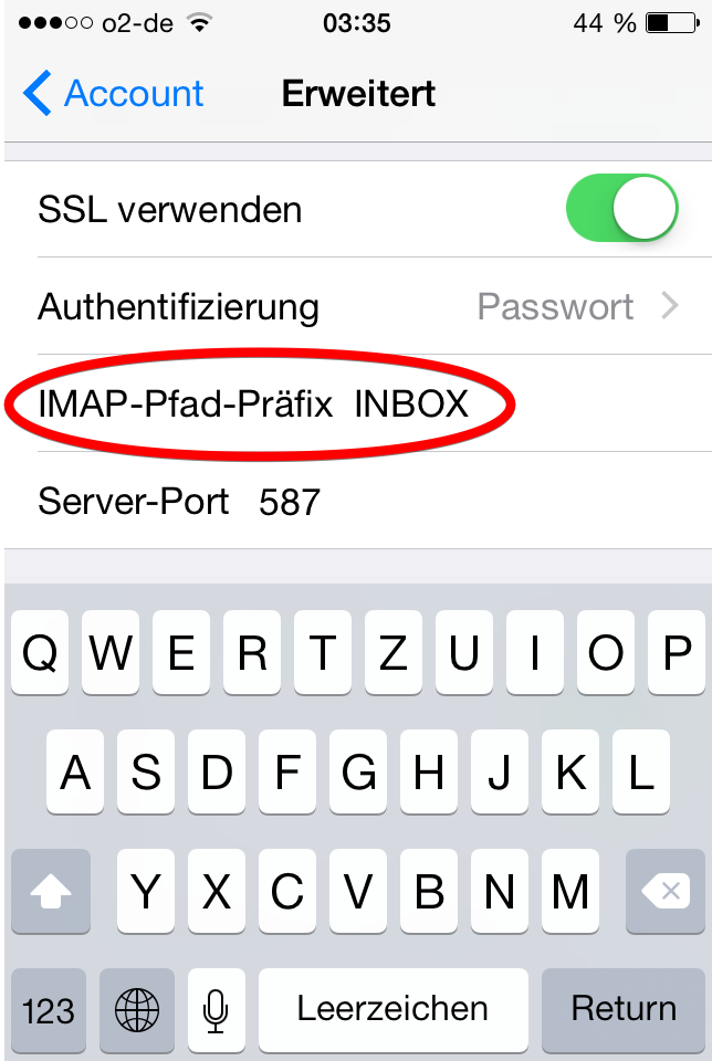 iPhone Mail Setup Präfix 1